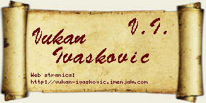 Vukan Ivašković vizit kartica